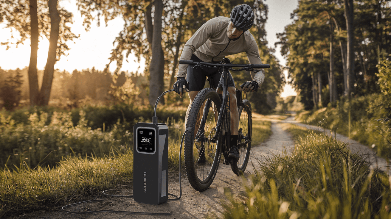 Billede der illustrerer bedste elektroniske cykelpumpe - friluftsliv og udstyr