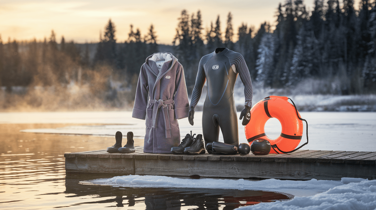 Billede der illustrerer bedste udstyr til vinterbadning
