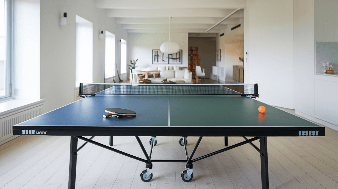Billede der illustrerer bedste indendørs bordtennisbord