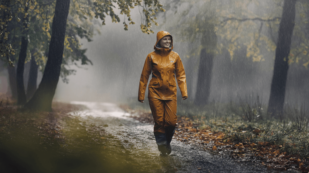 Billede der illustrerer bedste regntøj dame - friluftsliv og udstyr