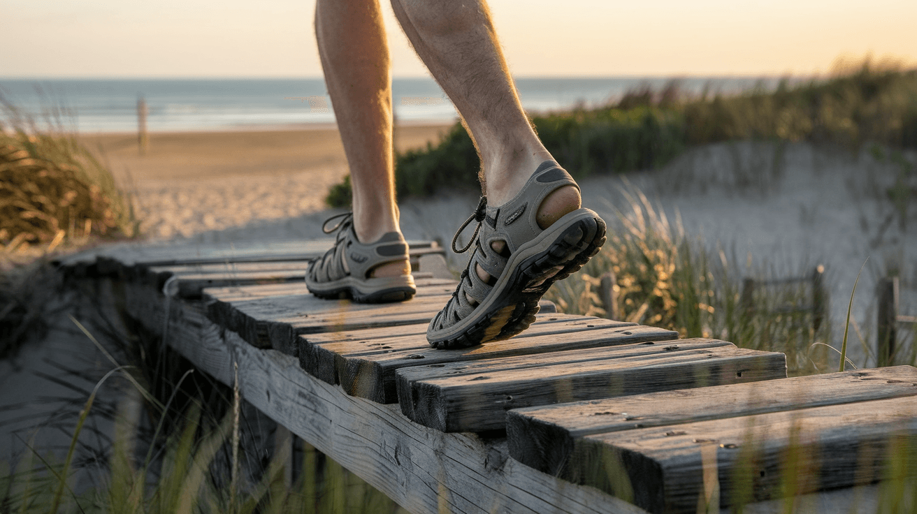 Billede der illustrerer bedste vandresandaler herre - friluftsliv og udstyr