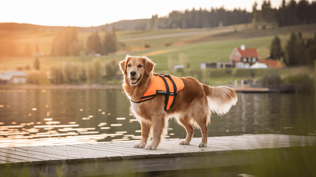 Billede der illustrerer bedste redningsvest hund