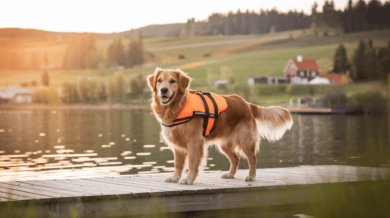 Billede der illustrerer bedste redningsvest hund