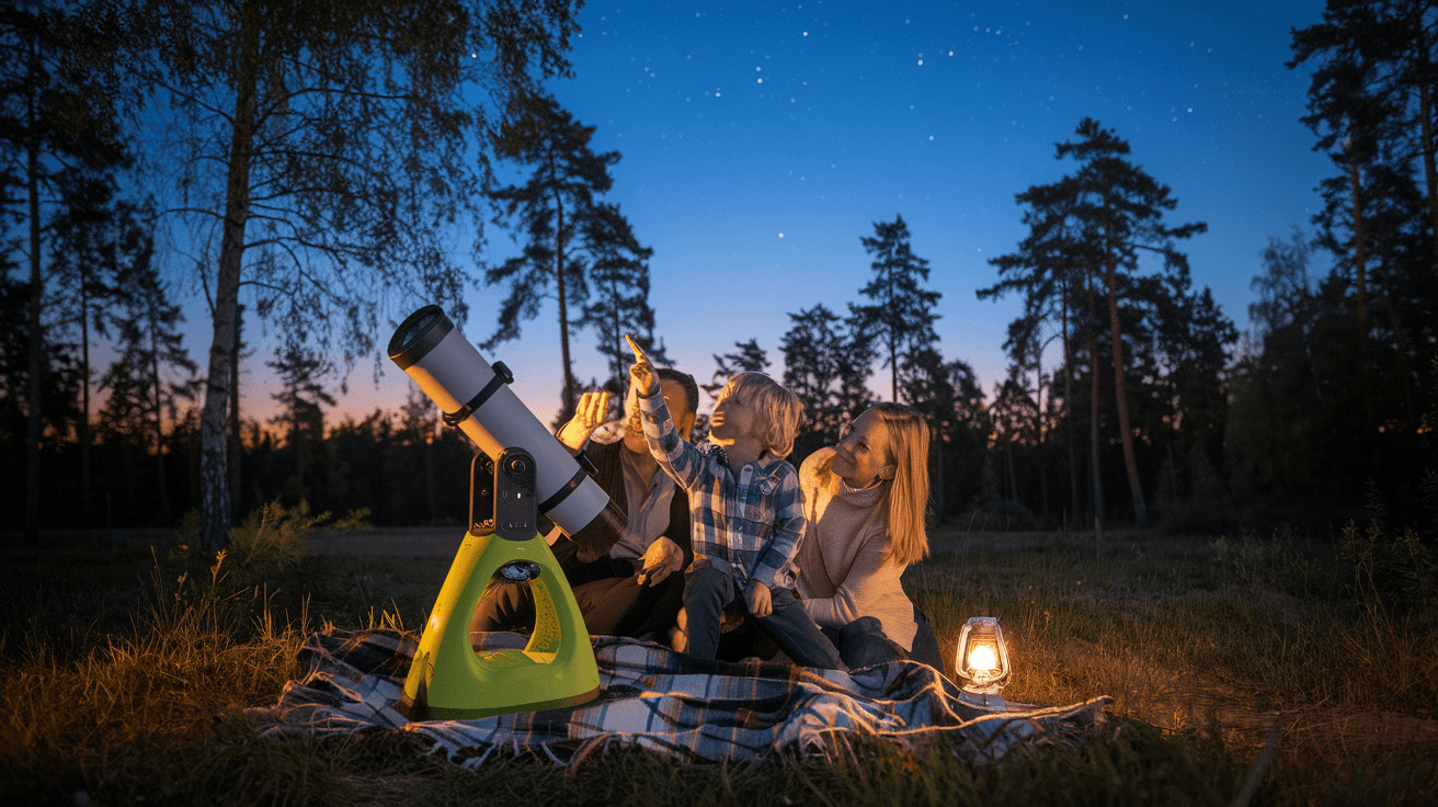 Billede der illustrerer bedste stjernekikkert til børn - friluftsliv og udstyr