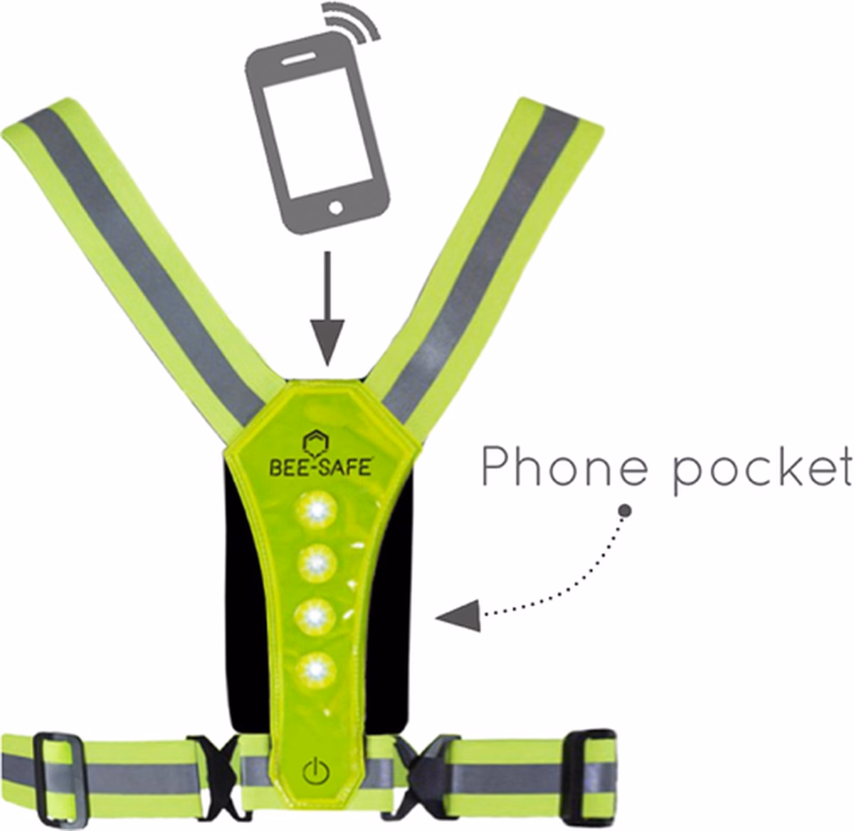 Bee Safe Led Harness USB-C løbevest